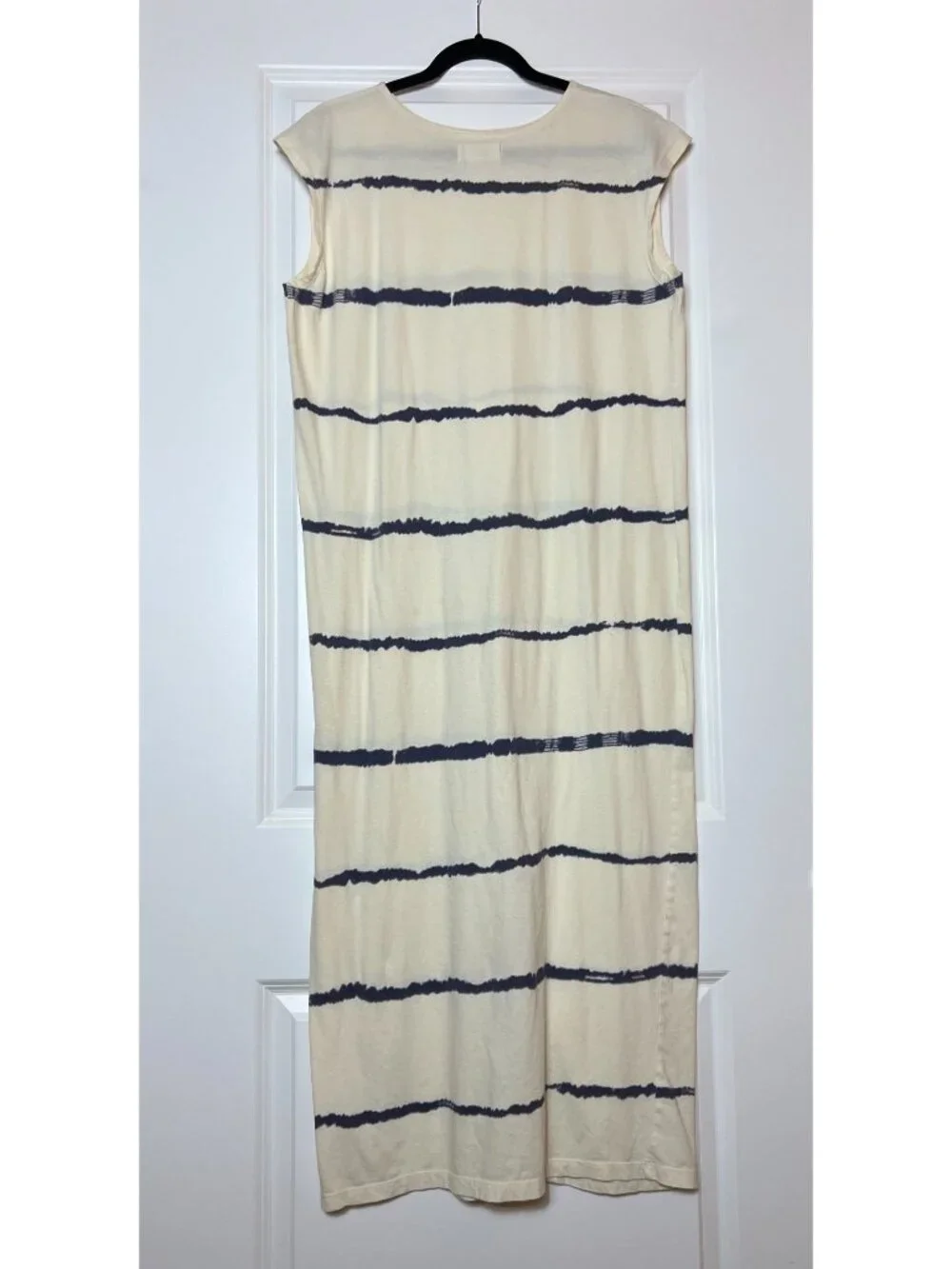 WVN For You Boho Cream Tie Dye Striped Organic Cotton Sleeveless Maxi Dress | M